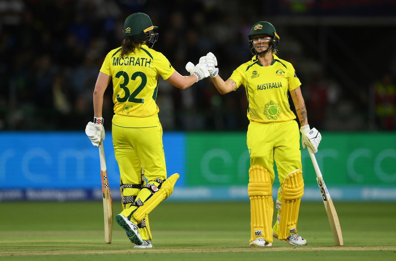 Tahlia McGrath and Ashleigh Gardner put on a match-winning stand of 81, South Africa vs Australia, Women's T20 World Cup, Gqeberha, February 18, 2023