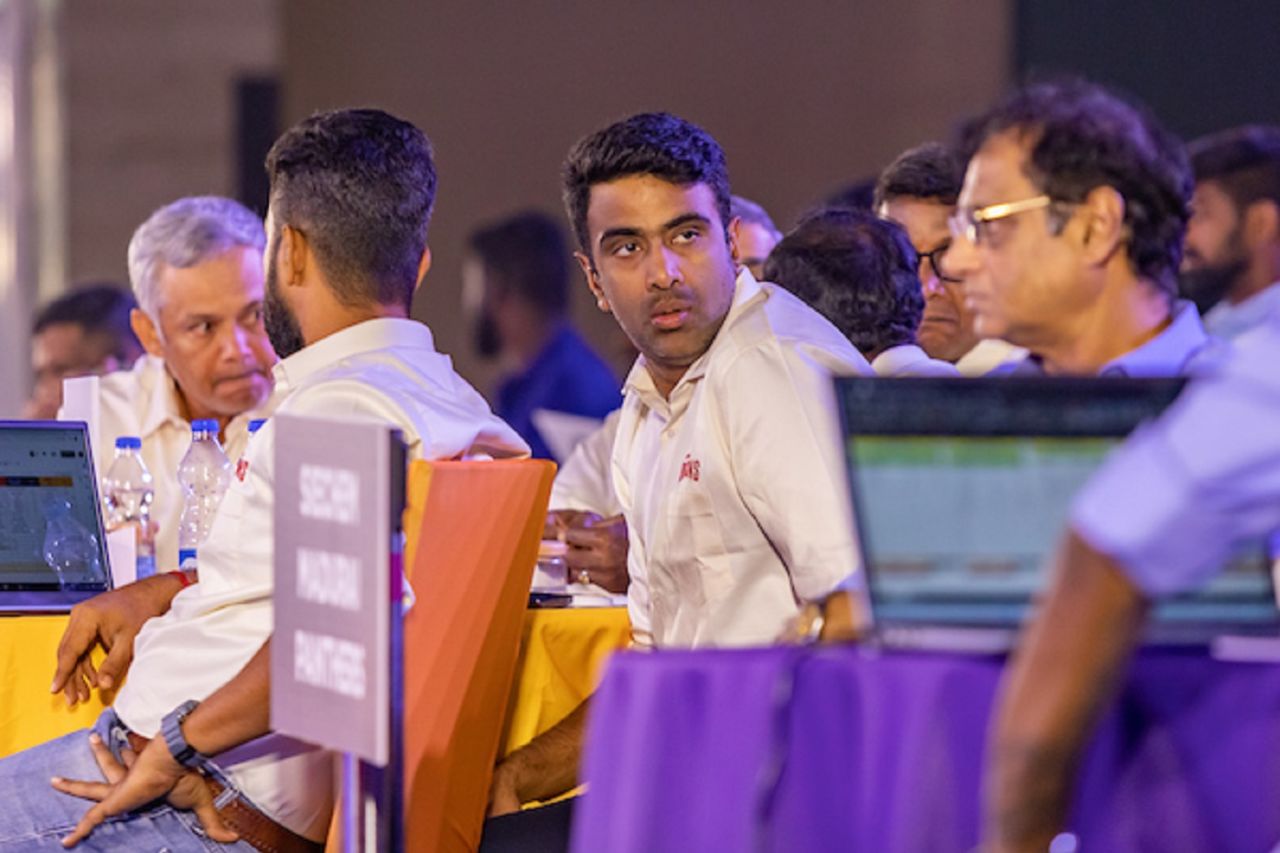 R Ashwin at the Dindigul Dragons auction table, Mahabalipuram, February 23, 2023