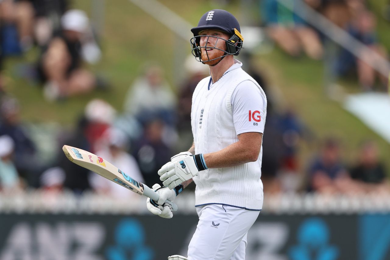 Ben Stokes leaves the field after his dismissal, New Zealand vs England, 2nd Test, Wellington, 2nd day, February 25, 2023