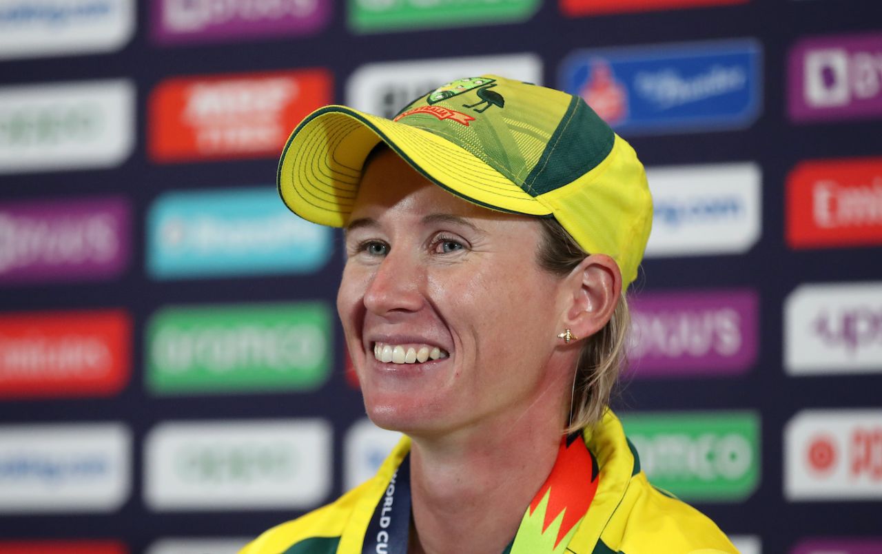 Beth Mooney is all cheers after leading Australia to a win in the final , South Africa vs Australia, Women's T20 World Cup, Final, Cape Town, February 26, 2023