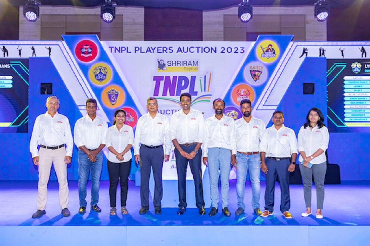 D Vasu, M Venkataramana, R Ashwin and Rajhamany Srinivasan represented Dindigul Dragons at the inaugural TNPL auction, Mahabalipuram, February 23, 2023