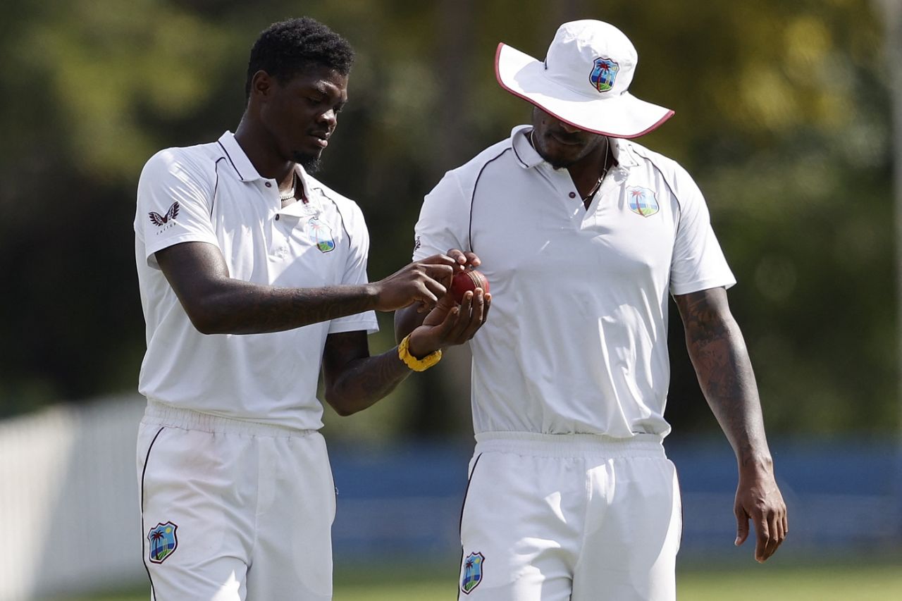 Alzarri Joseph chats with Shannon Gabriel, South Africa vs West Indies, 1st Test, Centurion, 1st day, February 28, 2023