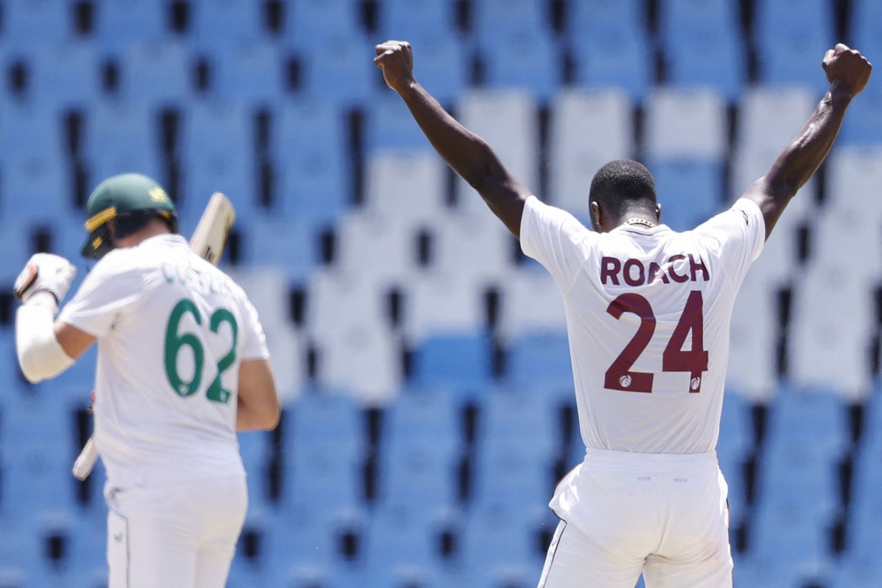 Kemar Roach claimed 5 for 47 as West Indies rolled South Africa for 116, South Africa vs West Indies, 1st Test, Centurion, 3rd day, March 2, 2023