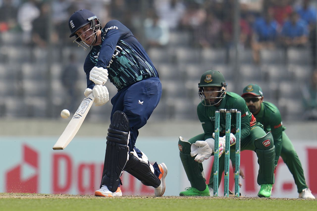 Jason Roy hits over the top, Bangladesh vs England, 2nd ODI, Mirpur, March 3, 2023