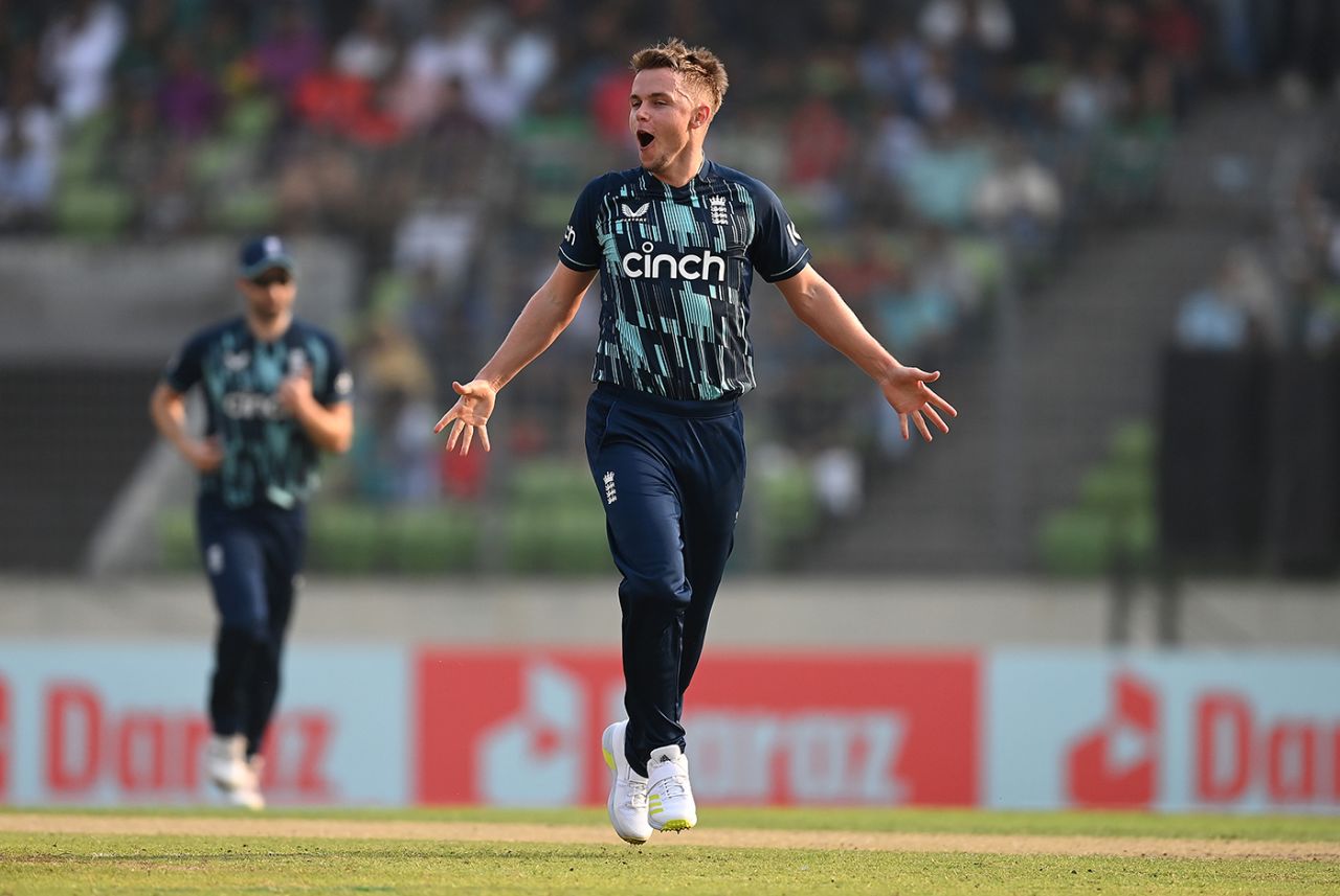 Sam Curran wheels away in celebration, Bangladesh vs England, 2nd ODI, Mirpur, March 3, 2023