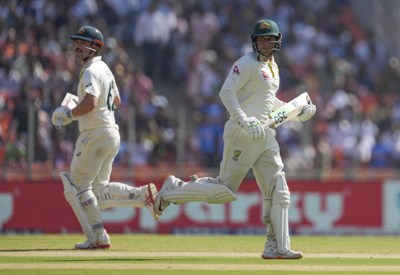 Travis Head and Usman Khawaja added 61 for the first wicket, India vs Australia, 4th Test, Ahmedabad, 1st day, March 9, 2023