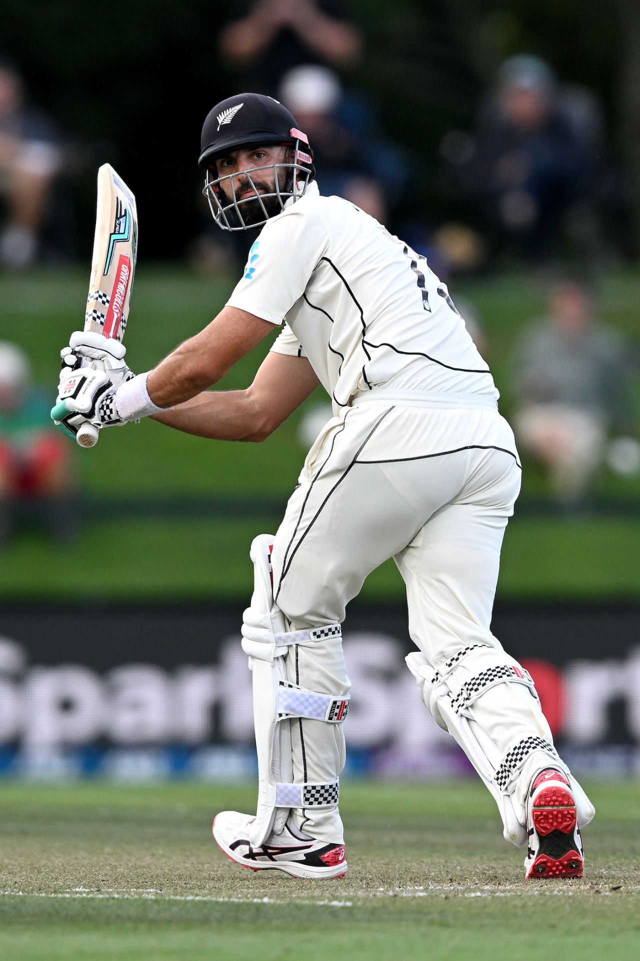 Daryl Mitchell plays the ball fine, New Zealand vs Sri Lanka, 1st Test, Christchurch, 3rd day, March 11, 2023