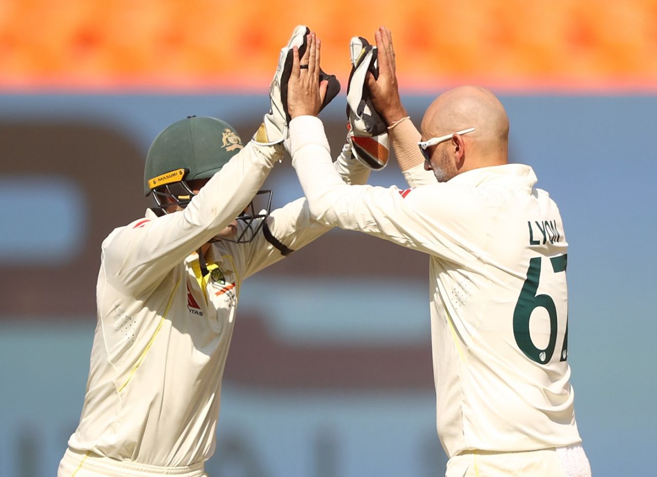 Nathan Lyon celebrates the wicket of Shubman Gill, India vs Australia, 4th Test, Ahmedabad, 3rd day, March 11, 2023