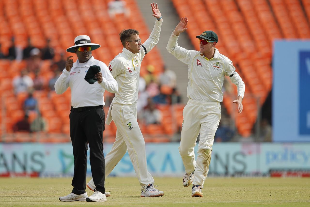 Todd Murphy got the wicket of Ravindra Jadeja in his first spell of day four, India vs Australia, 4th Test, 4th day, March 12, 2023