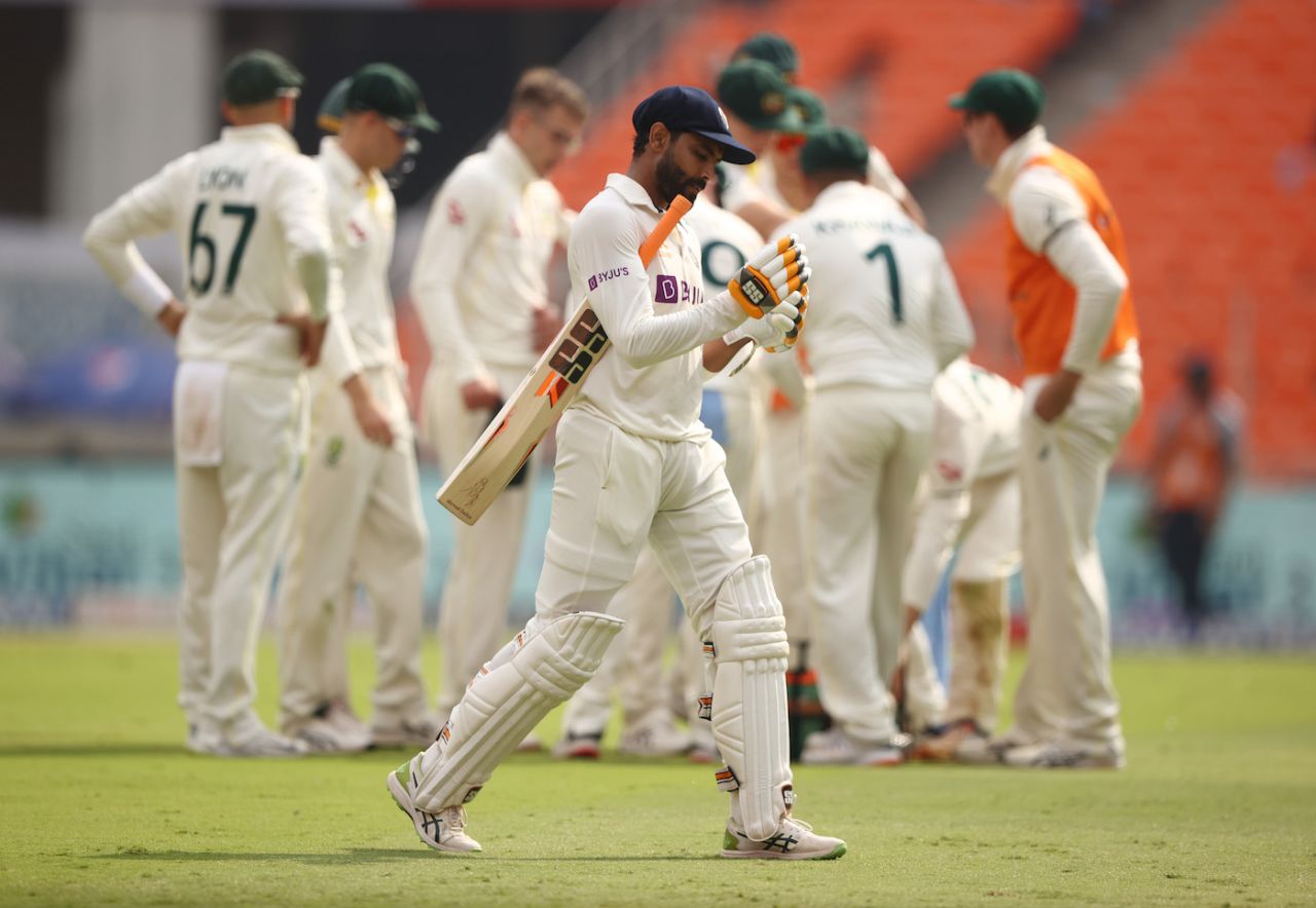 Ravindra Jadeja walks back, dismissed by Todd Murphy, India vs Australia, 4th Test, Ahmedabad, 4th day, March 12, 2023