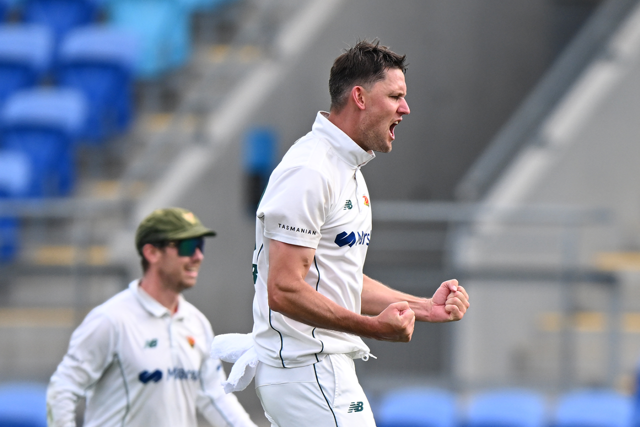 Beau Webster had a superb all-round day, Tasmania vs Queensland, Sheffield Shield, Hobart, March 15, 2023
