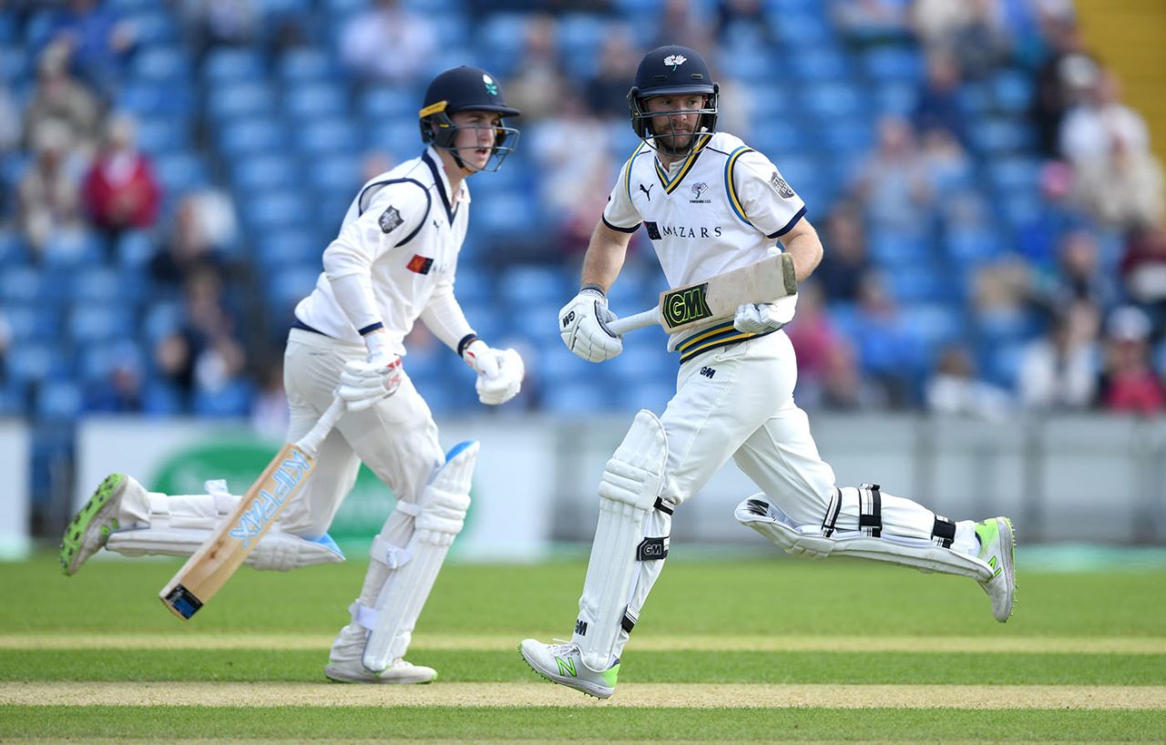 Harry Brook and Adam Lyth added 50 together, Yorkshire v Notts, Specsavers Championship, Division One, Headingley, 1st day, April 20, 2018