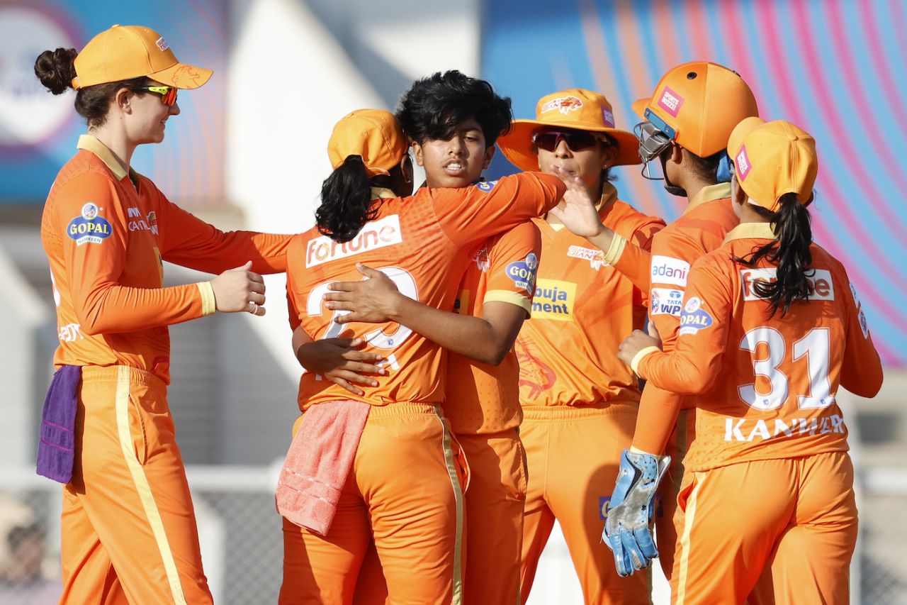 Monica Patel picked up the first wicket for Giants when she sent back Alyssa Healy, Gujarat Giants vs UP Warriorz, WPL 2023, Mumbai, March 20, 2023