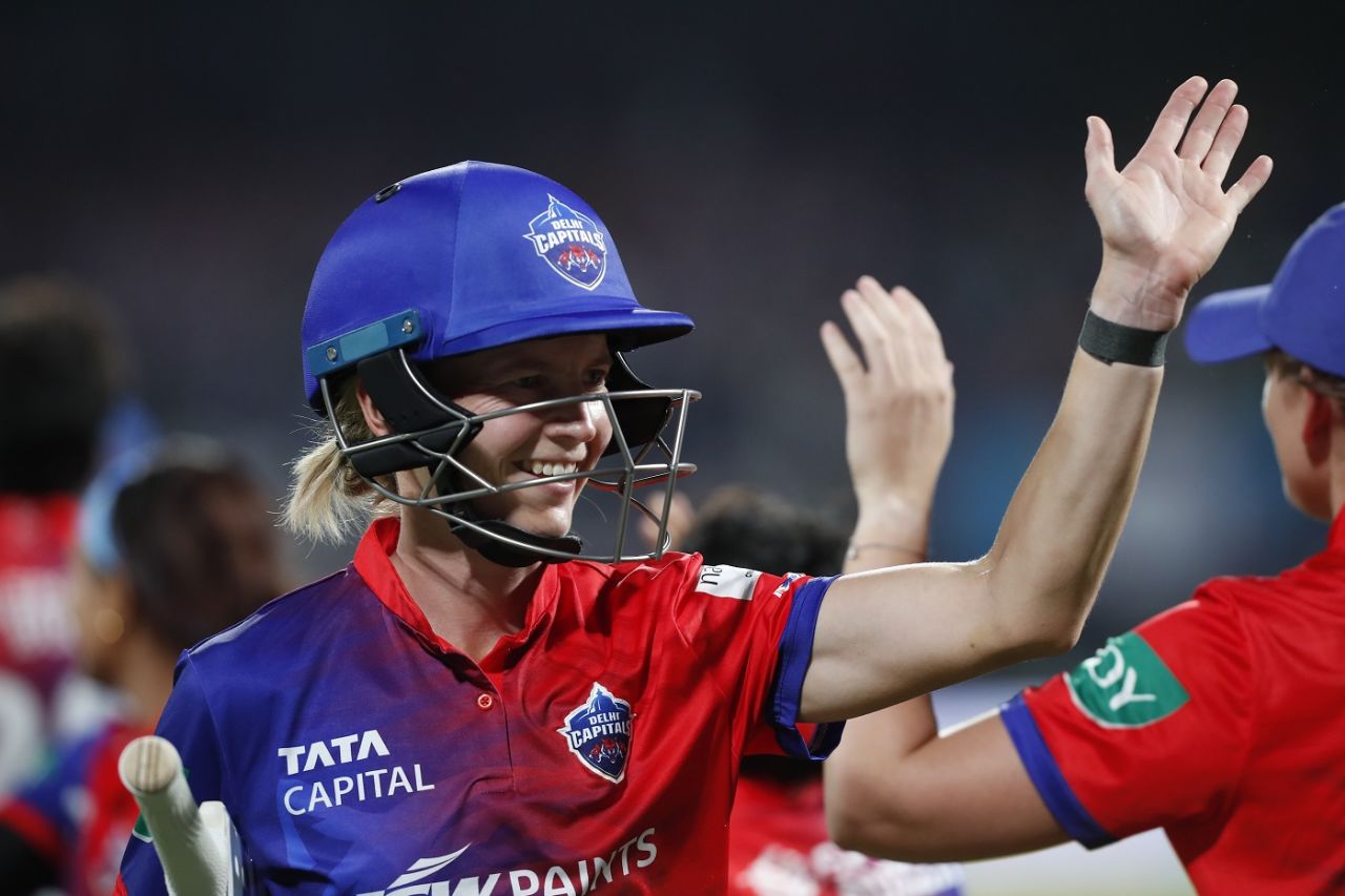 Meg Lanning is ecstatic after the win, Mumbai Indians vs Delhi Capitals, Women's Premier League 2023, DY Patil Stadium, Mumbai, March 20, 2023
