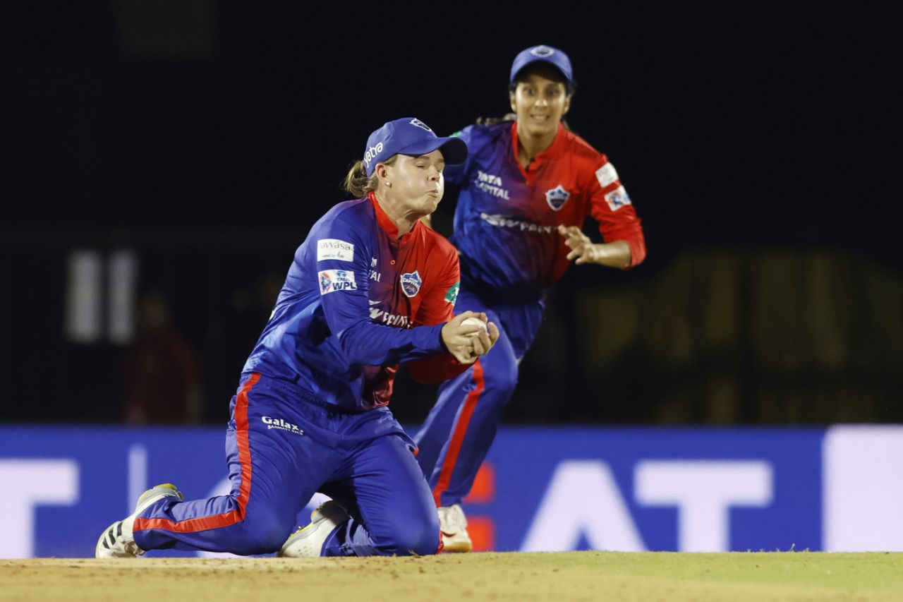 Jess Jonassen pouches Shweta Sehrawat, Delhi Capitals vs UP Warriorz, Women's Premier League 2023, Brabourne Stadium, Mumbai, March 21, 2023
