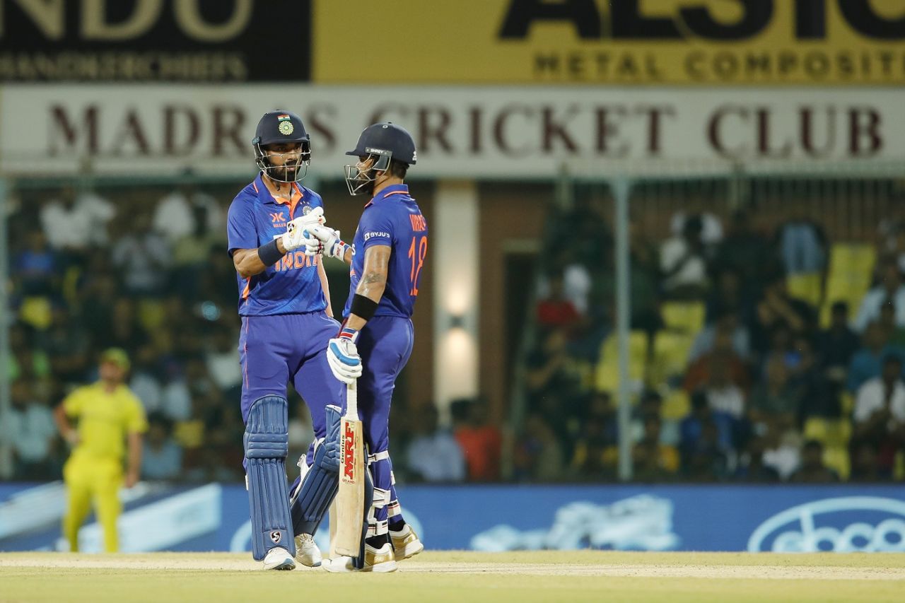 KL Rahul and Virat Kohli added important runs for the third wicket after Shubman Gill and Rohit Sharma fell, India vs Australia, 3rd ODI, Chennai, March 22, 2023