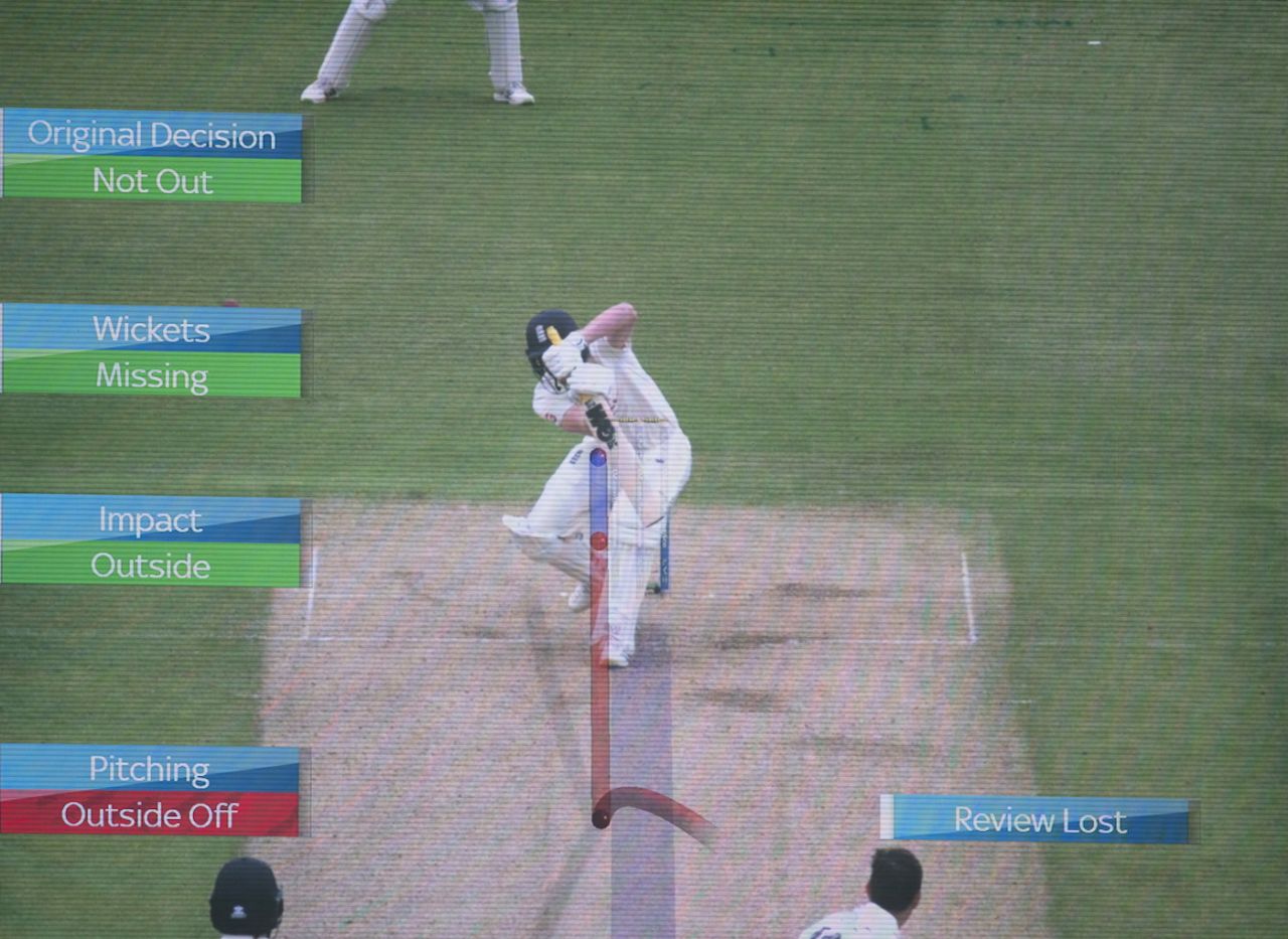 A shot of the ball-tracker in action, England vs New Zealand, 2nd Test, Edgbaston, 1st day, June 10, 2021