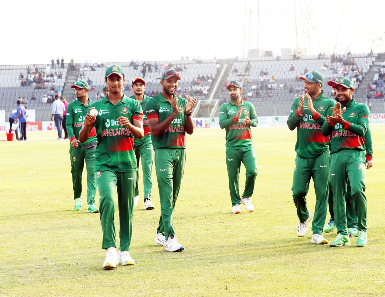 Hasan Mahmud proudly walks off after his maiden ODI five-for, Bangladesh vs Ireland, 3rd ODI, Sylhet, March 23, 2023