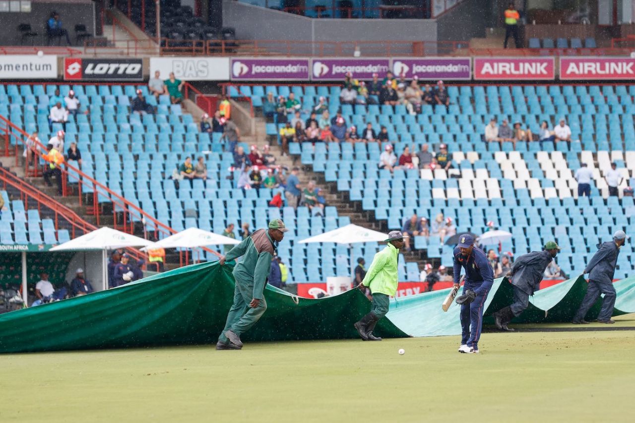 Covers were on due to rain in Centurion, South Africa vs West Indies, 1st T20I, Centurion, March 25, 2023