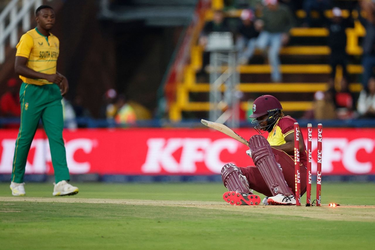 Kagiso Rabada floored Kyle Mayers, South Africa vs West Indies, 3rd T20I, Johannesburg, March 28, 2023