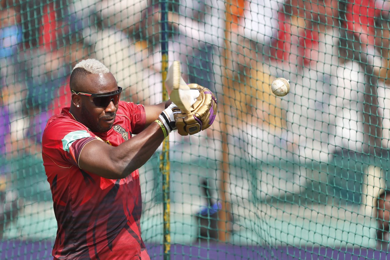 Andre Russell has a hit in the nets, Punjab Kings vs Kolkata Knight Riders, IPL 2023, Mohali, April 1, 2023