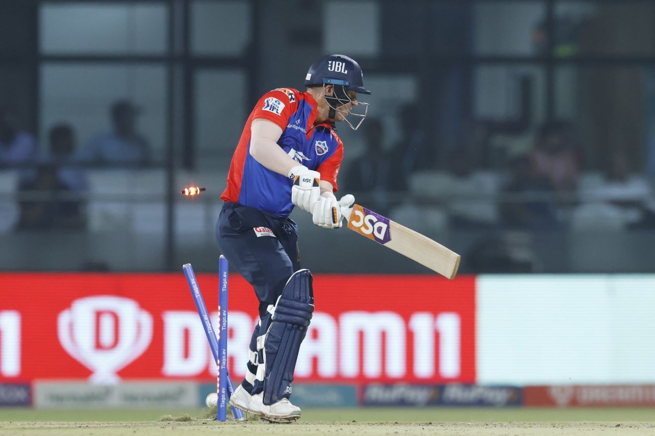 David Warner chops one on, Delhi Capitals vs Gujarat Titans, IPL 2023, Delhi, April 4, 2023