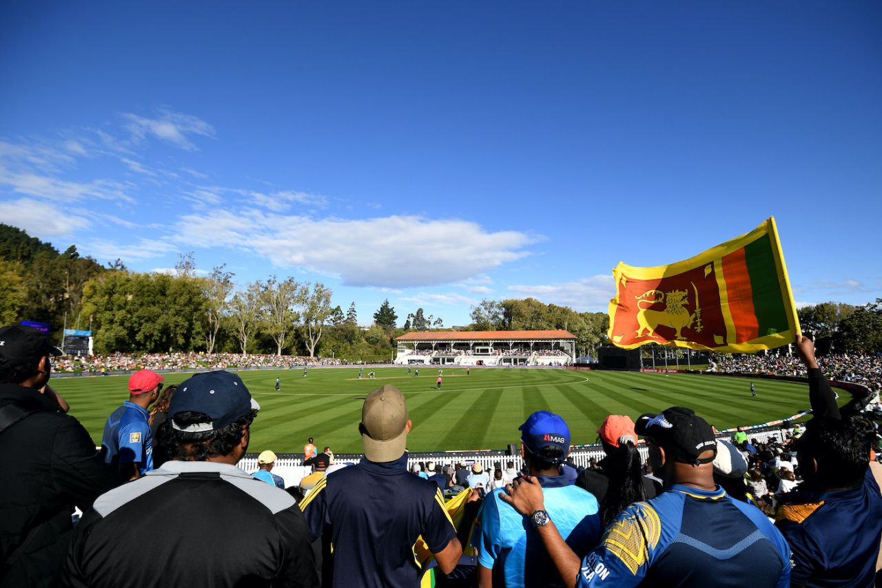 A general view of Sri Lankan fans at the University Oval, New Zealand vs Sri Lanka, 2nd T20I, Dunedin, April 5, 2023