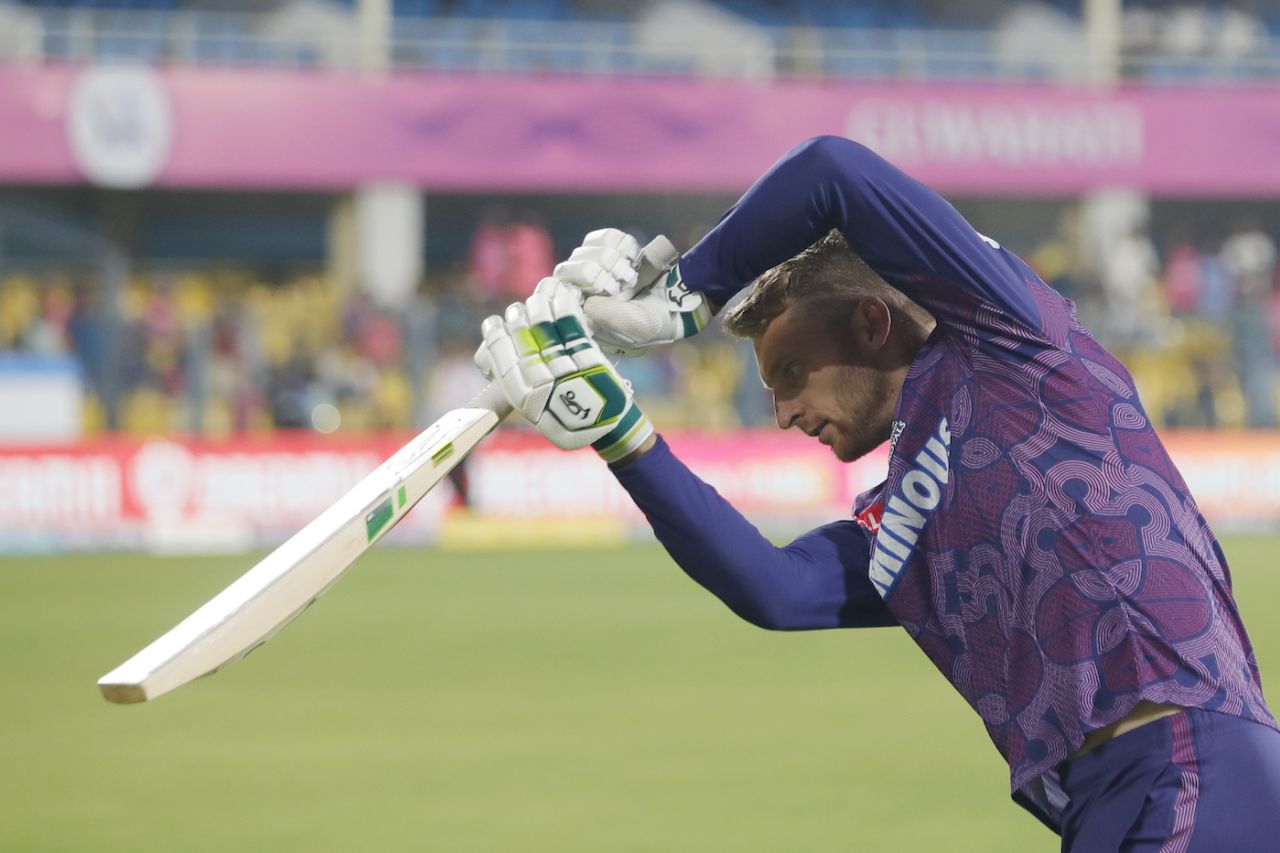 Jos Buttler gets his eye in before the start of the game, Rajasthan Royals vs Punjab Kings, IPL 2023, Guwahati, April 5, 2023