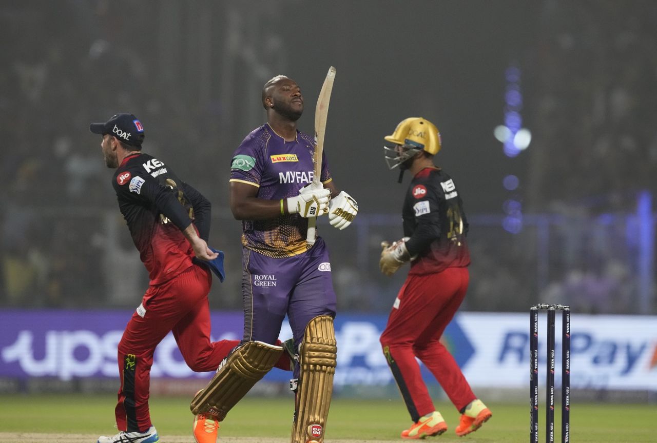 Andre Russell fell for a golden duck, Kolkata Knight Riders vs Royal Challengers Bangalore, IPL 2023, Kolkata, April 6, 2023