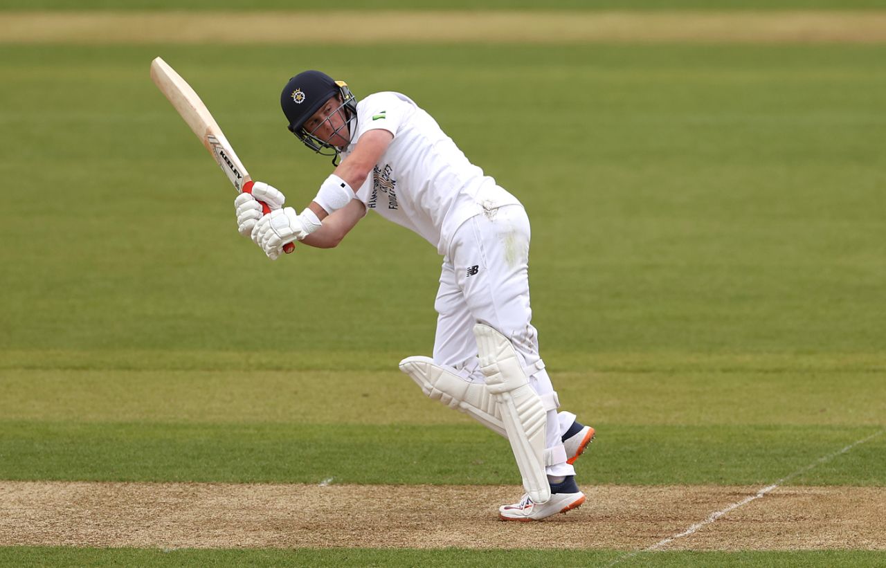 Fletcha Middleton tucks a ball to leg, Hampshire vs Nottinghamshire, County Championship, Ageas Bowl, April 6, 2023