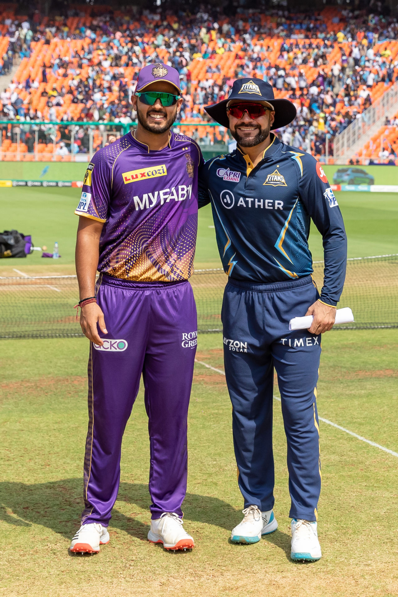 With Hardik Pandya unwell, Titans had a new captain in Rashid Khan, who won the toss and asked Nitish Rana to field, Gujarat Titans vs Kolkata Knight Riders, IPL 2023, Ahmedabad, April 9, 2023