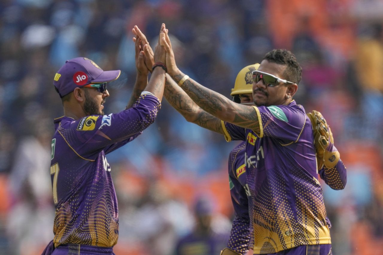 Sunil Narine sent back both the Titans openers, Gujarat Titans vs Kolkata Knight Riders, IPL 2023, Ahmedabad, April 9, 2023