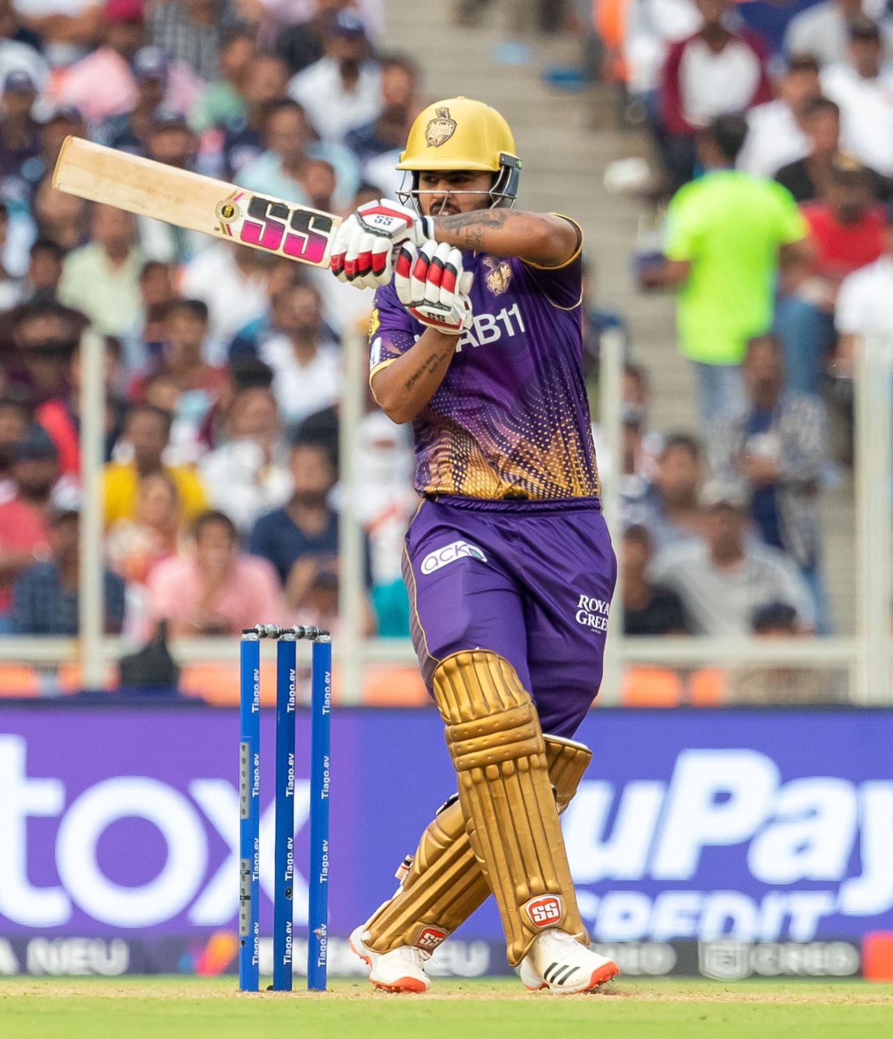 Nitish Rana gave Venkatesh Iyer excellent support for the third wicket, Gujarat Titans vs Kolkata Knight Riders, IPL 2023, Ahmedabad, April 9, 2023