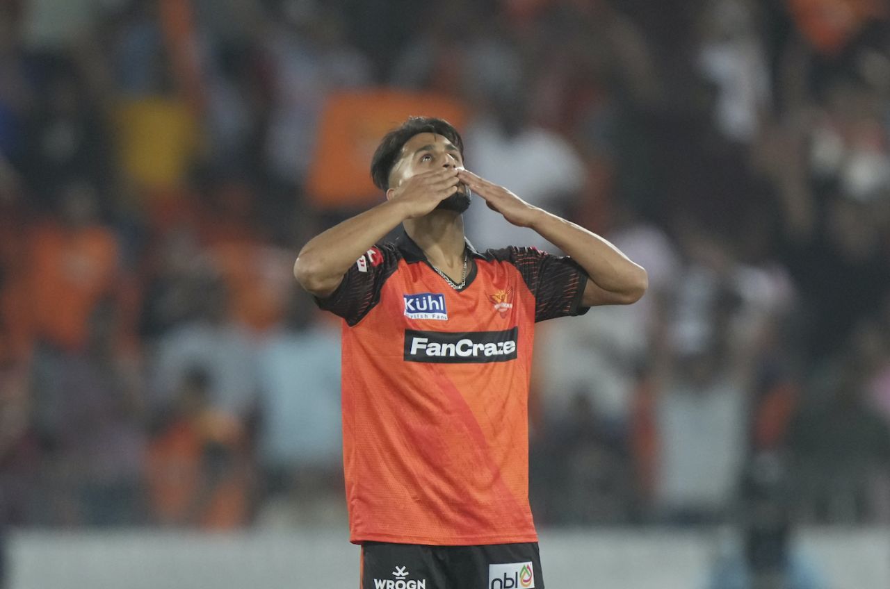 Umran Malik blows a kiss in celebrations, Sunrisers Hyderabad vs Punjab Kings, IPL 2023, April 9, 2023