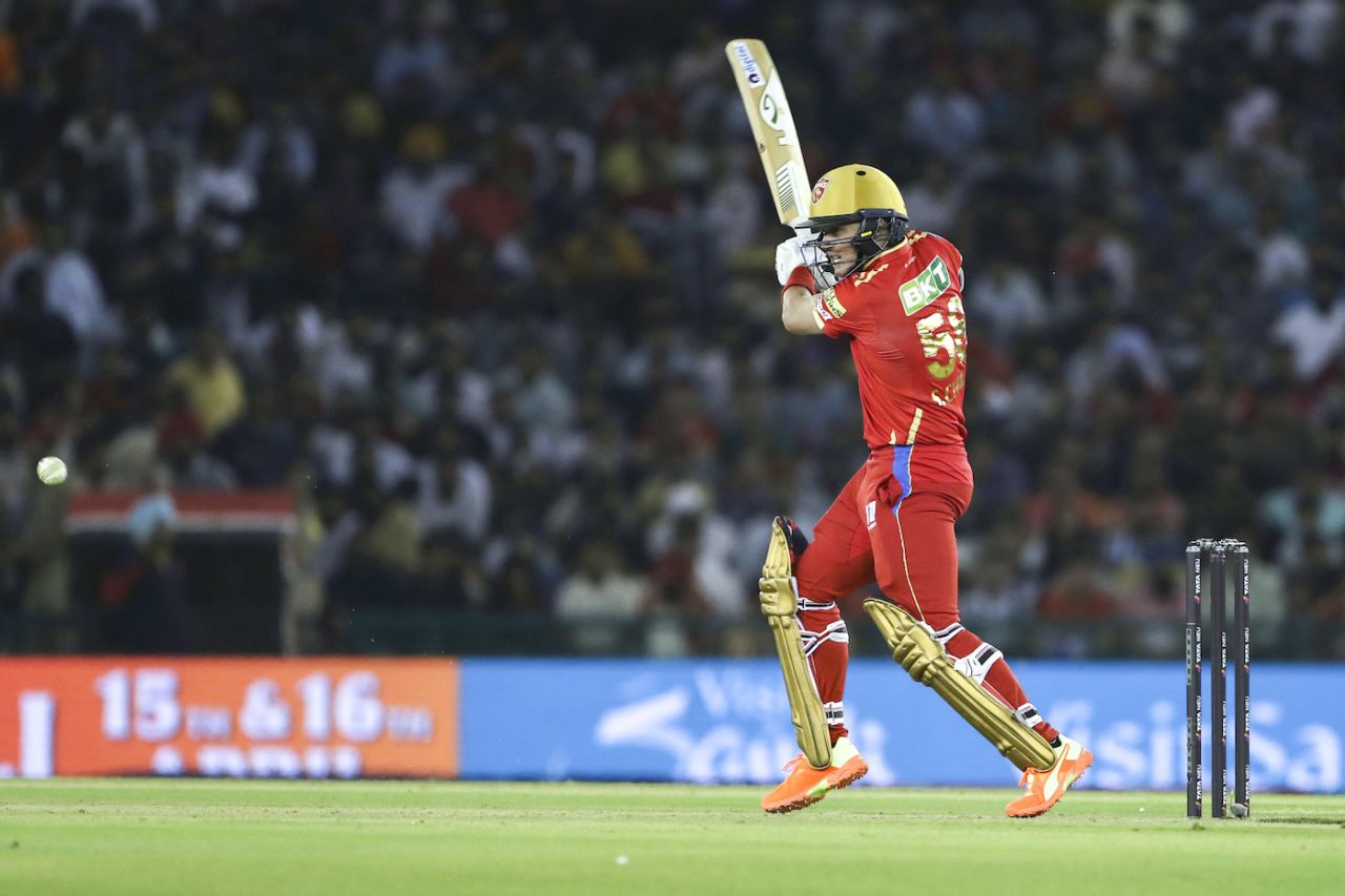 Sam Curran lays into the cut shot, Punjab Kings vs Gujarat Titans, IPL 2023, Mohali, April 13, 2023