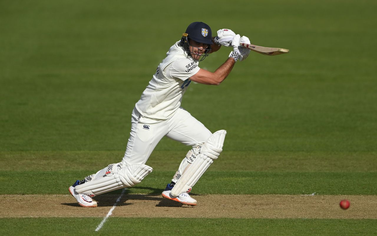 David Bedingham bats for Durham, Durham vs Worcestershire, Chester-le-Street, County Championship, 2nd day, April 14, 2023