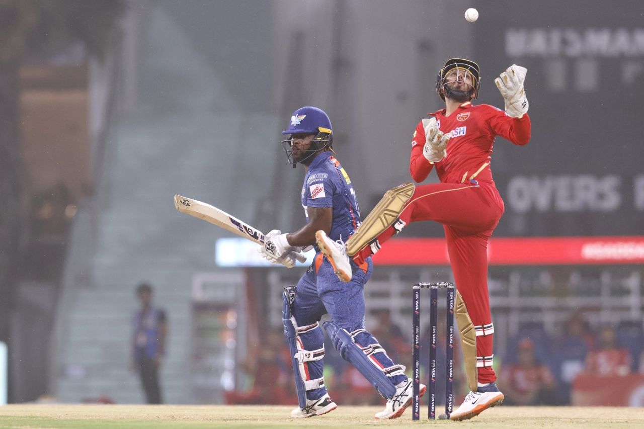 Jitesh Sharma's sharp keeping stops Kyle Mayers from taking one, Lucknow Super Giants vs Punjab Kings, IPL 2023, Lucknow, April 15, 2023