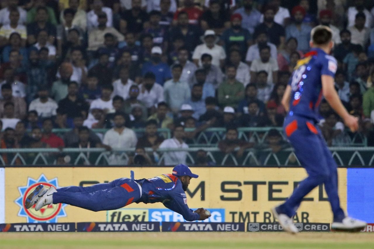 KL Rahul put in a full-stretched dive to remove Jitesh Sharma, Lucknow Super Giants vs Punjab Kings, IPL 2023, Lucknow, April 15, 2023