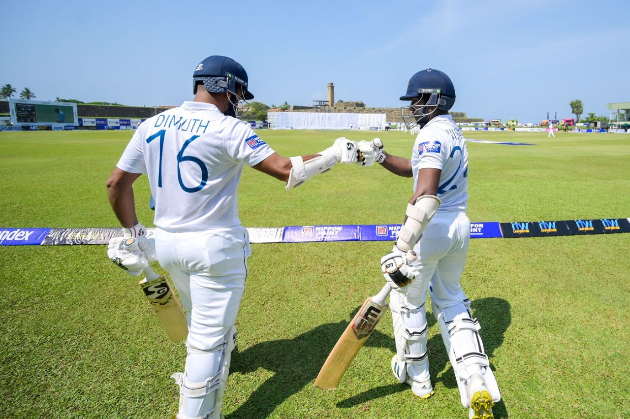 Nishan Madushka and Dimuth Karunaratne got Sri Lanka off to a breezy start, Sri Lanka vs Ireland, 1st Test, Galle, 1st day, April 16, 2023