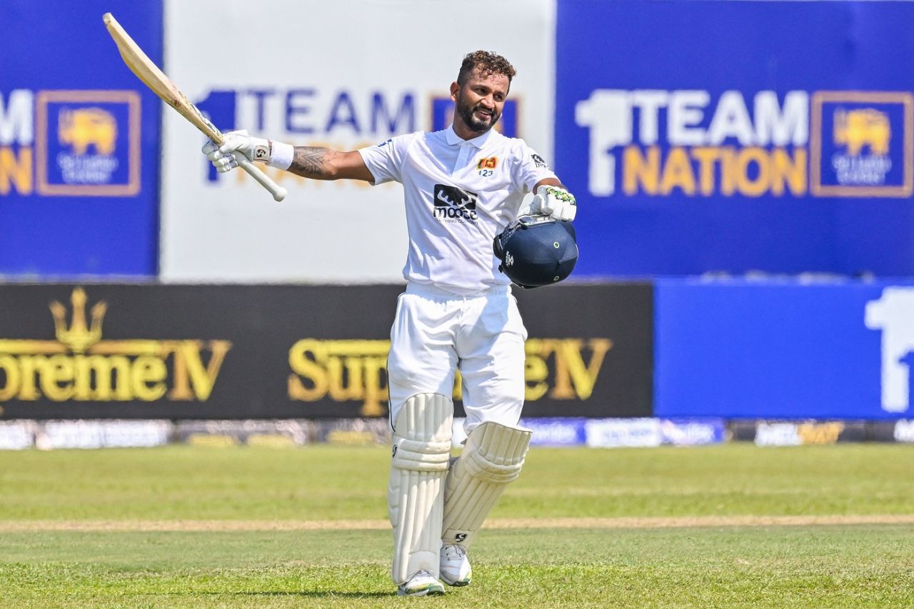 Dimuth Karunaratne scored a commanding century to put Sri Lanka in cruise control, Sri Lanka vs Ireland, 1st Test, Galle, 1st day, April 16, 2023