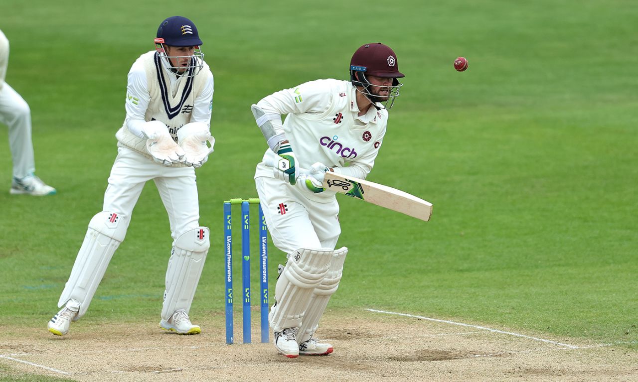 Sam Whiteman watches the ball, Northamptonshire vs Middlesex, LV= Insurance County Championship Division 1, Northampton, April 16, 2023