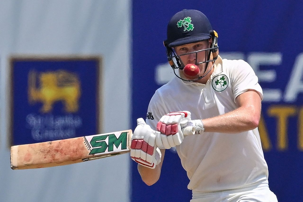 Harry Tector shapes up to play the pull, Sri Lanka vs Ireland, 1st Test, Galle, 3rd day, April 18, 2023