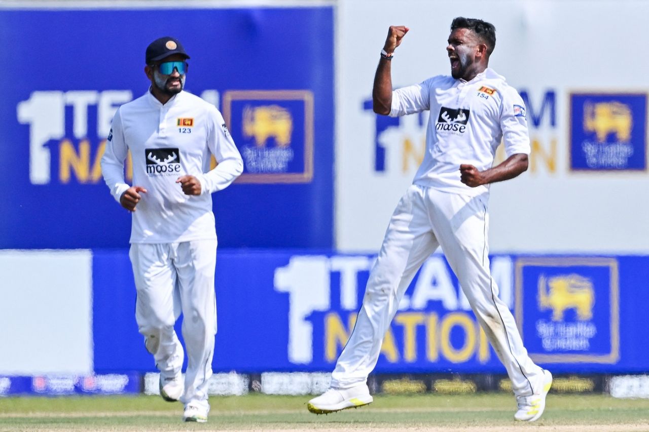 Ramesh Mendis hastened Ireland's end in the second innings, Sri Lanka vs Ireland, 1st Test, Galle, 3rd day, April 18, 2023