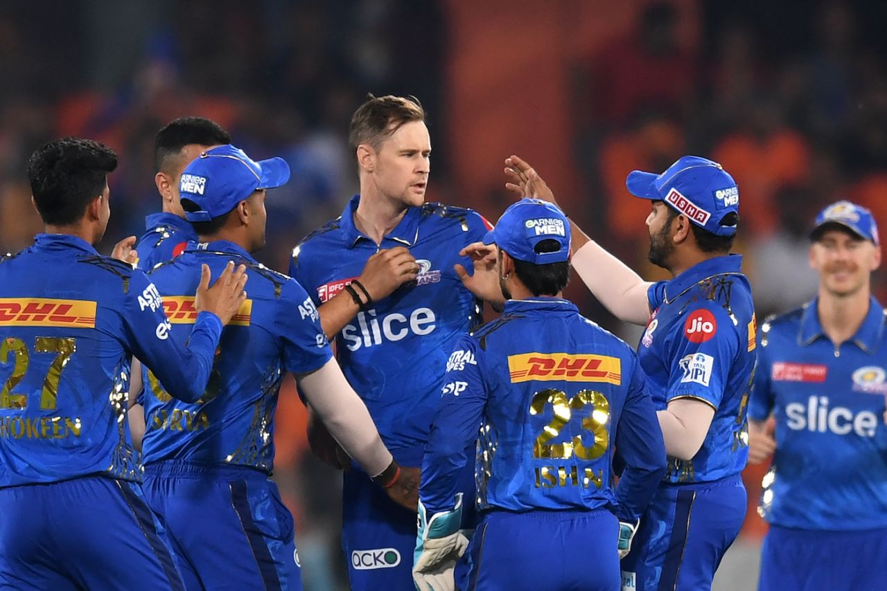 Jason Behrendorff picked up the first two SRH wickets, Sunrisers Hyderabad vs Mumbai Indians, IPL 2023, Hyderabad, April 18, 2023