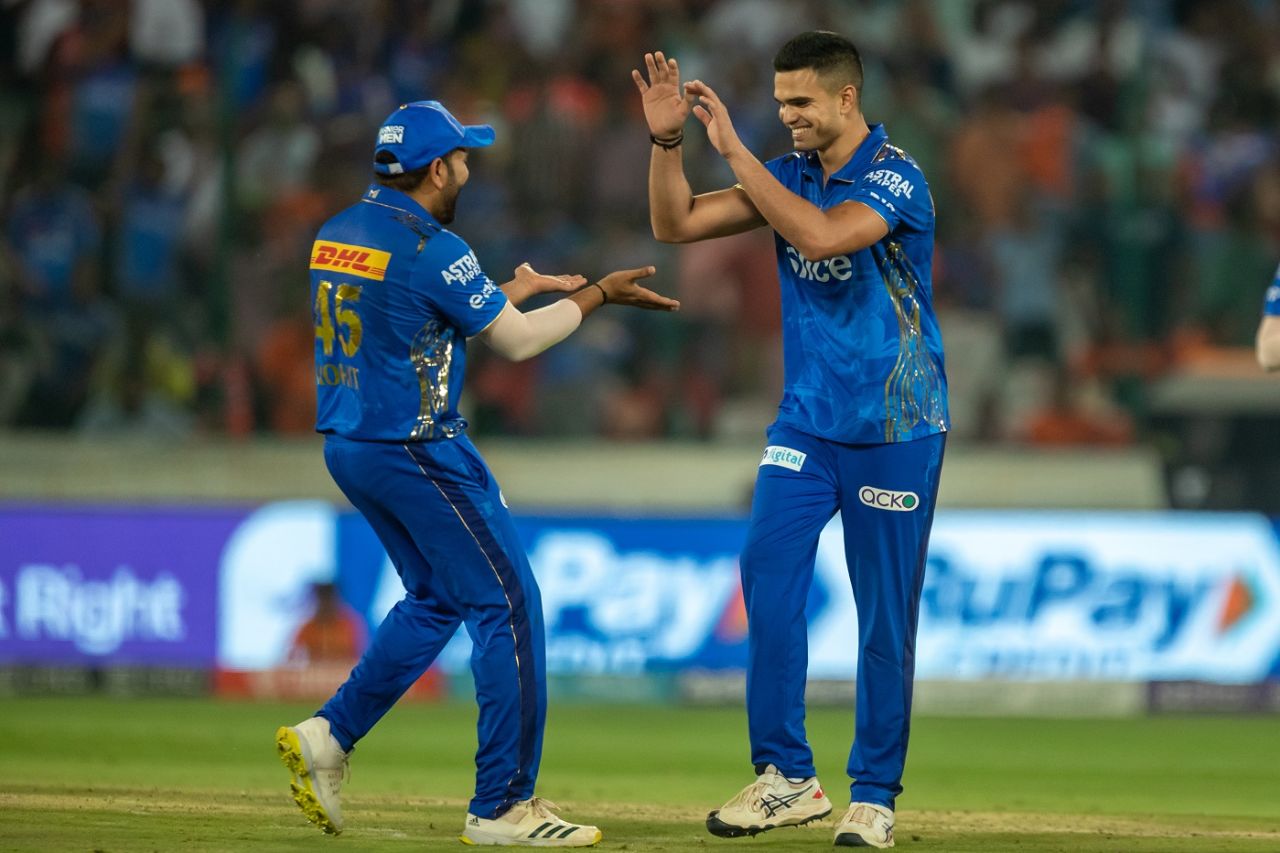 Arjun Tendulkar picked up his maiden IPL wicket, Sunrisers Hyderabad vs Mumbai Indians, IPL 2023, Hyderabad, April 18, 2023