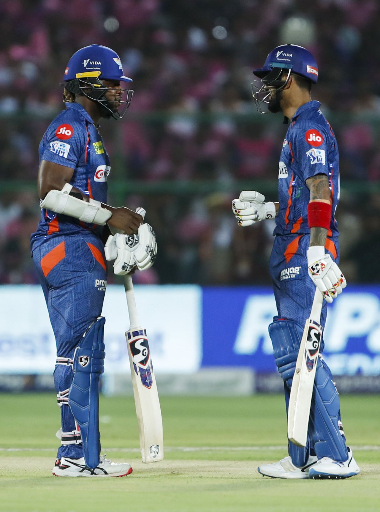 Kyle Mayers and KL Rahul picked up speed after a quiet powerplay, Rajasthan Royals vs Lucknow Super Giants, IPL 2023, Jaipur, April 19, 2023