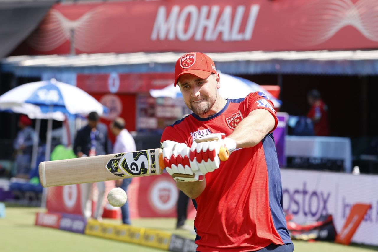 Liam Livingstone bats in the warm-up session, Punjab Kings vs Royal Challengers Bangalore, IPL 2023, Mohali, April 20, 2023