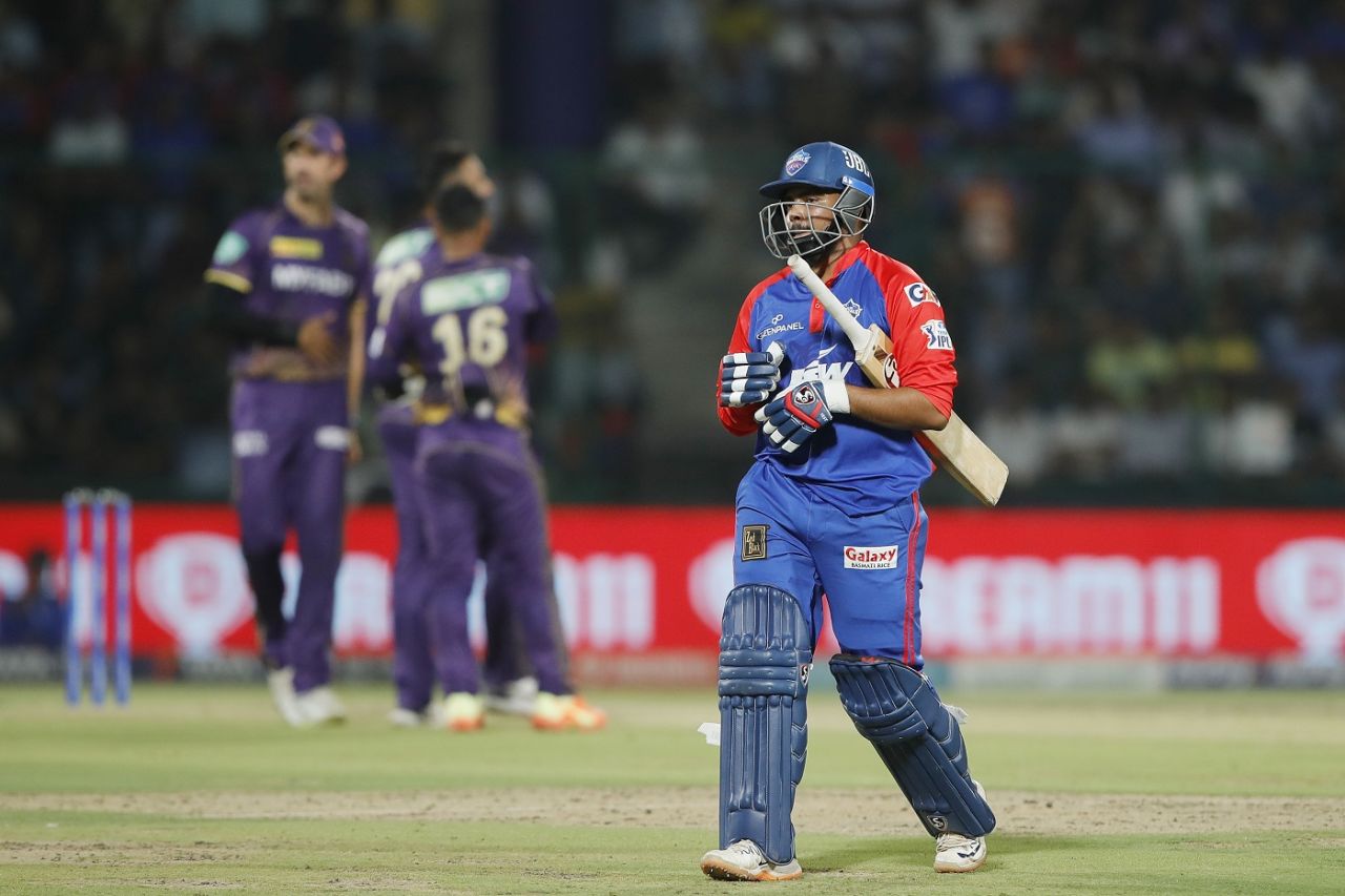 Prithvi Shaw walks back for 13 off 11 balls, Delhi Capitals vs Kolkata Knight Riders, IPL 2023, Delhi, April 20, 2023