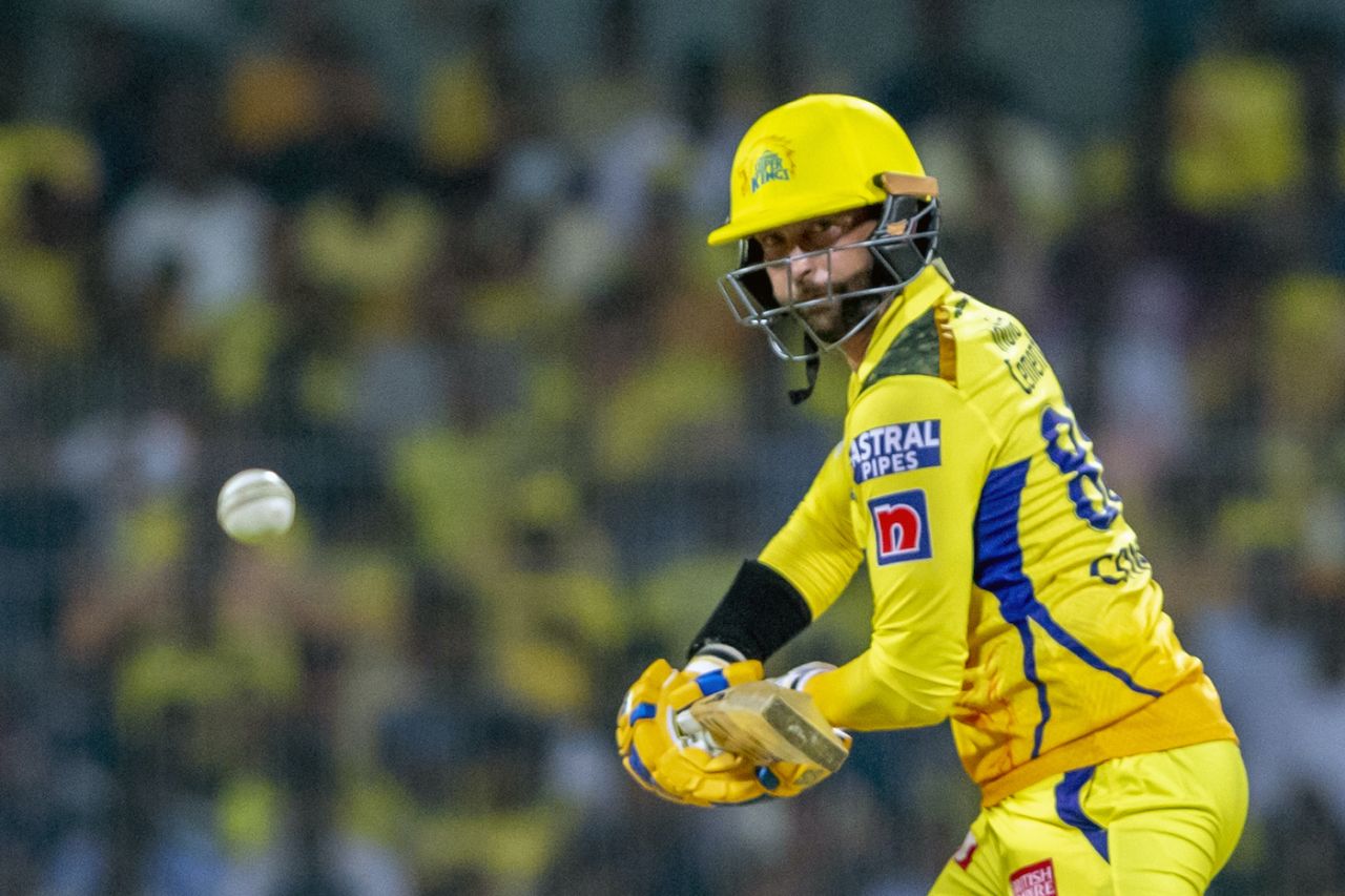 Devon Conway keeps his eyes on the ball, Chennai Super Kings vs Sunrisers Hyderabad, IPL 2023, Chennai, April 21, 2023