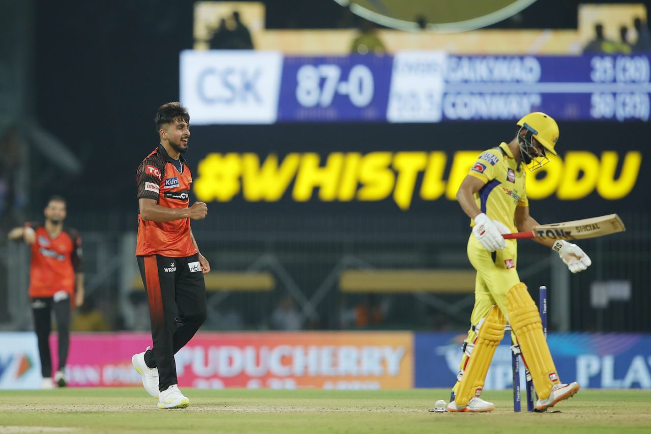 Ruturaj Gaikwad was run out by Umran Malik in unfortunate circumstances, Chennai Super Kings vs Sunrisers Hyderabad, IPL 2023, Chennai, April 21, 2023